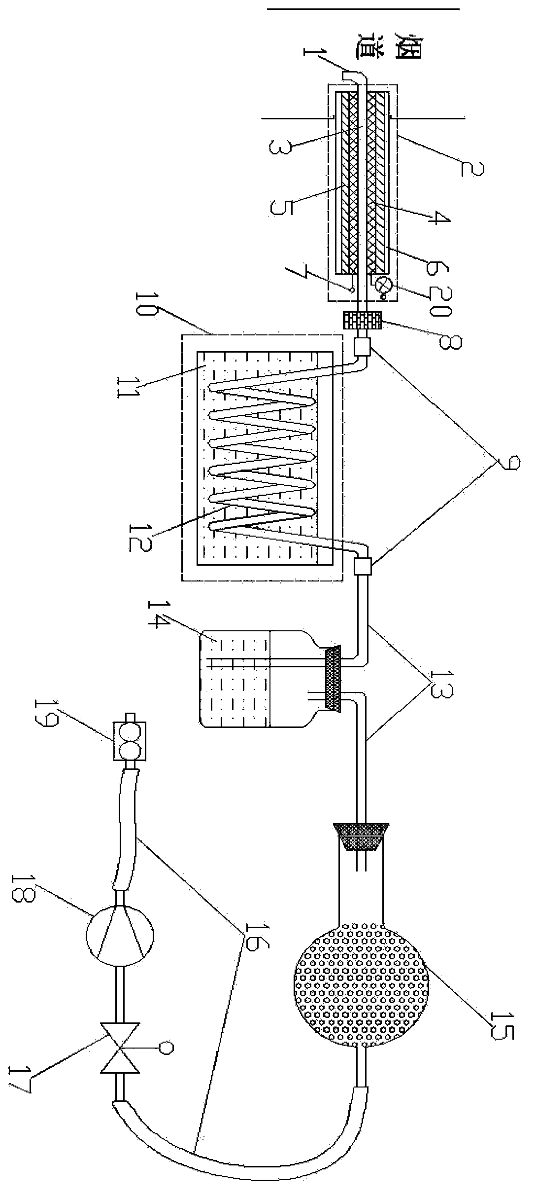 Sampling and collecting system of SO3 in wet method desulphurization system tail flue gas