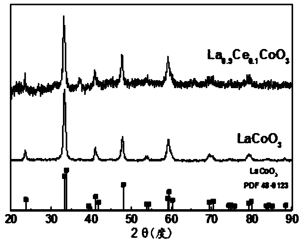 Network doped perovskite catalyst and preparation method and application thereof