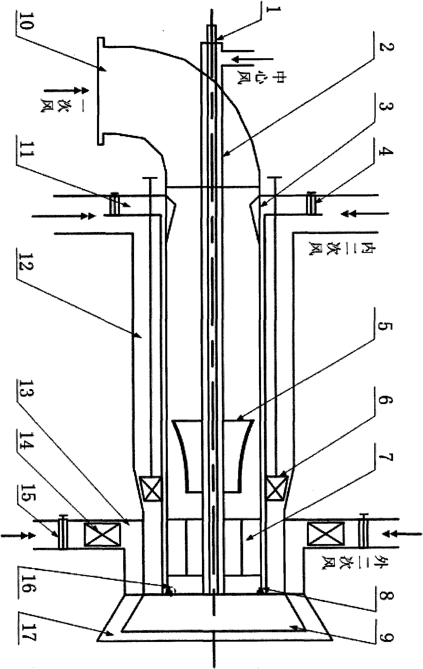 Composite concentration triple-wind-regulating low-NOx cyclone pulverized-coal burner