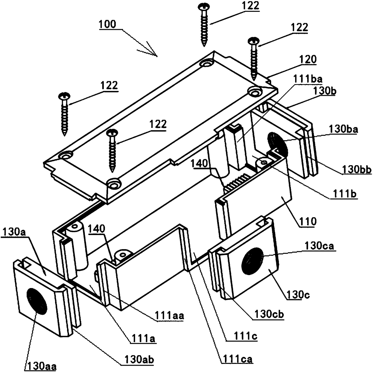 Embedded cable safety protection assembly box