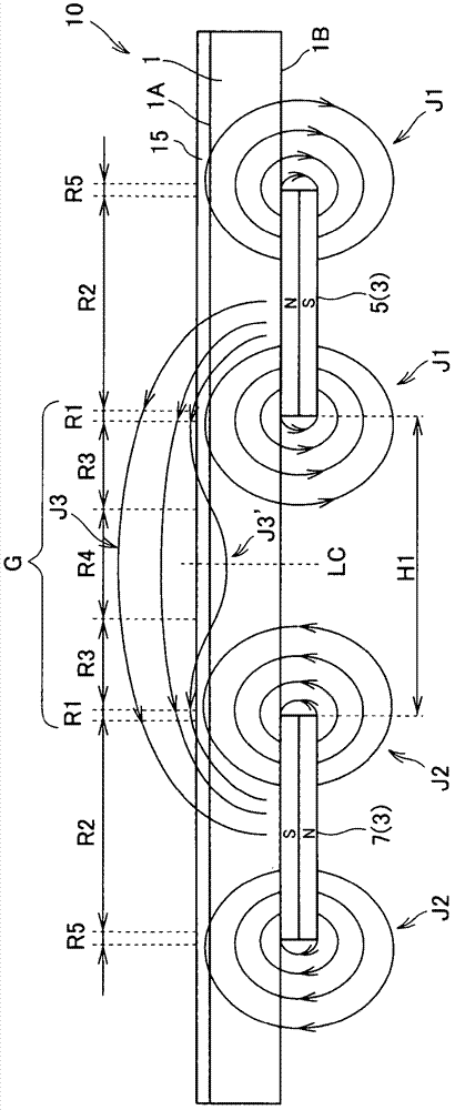 Article coated with magnetic material