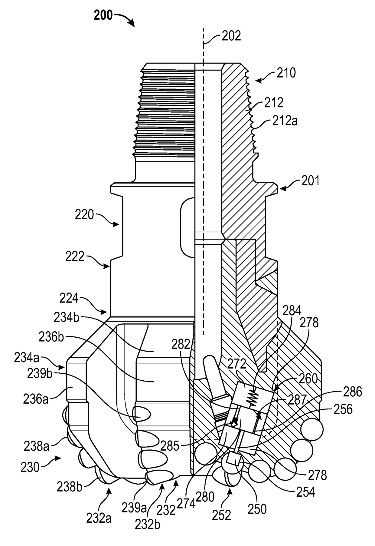 Drill bit with self-adjusting pads