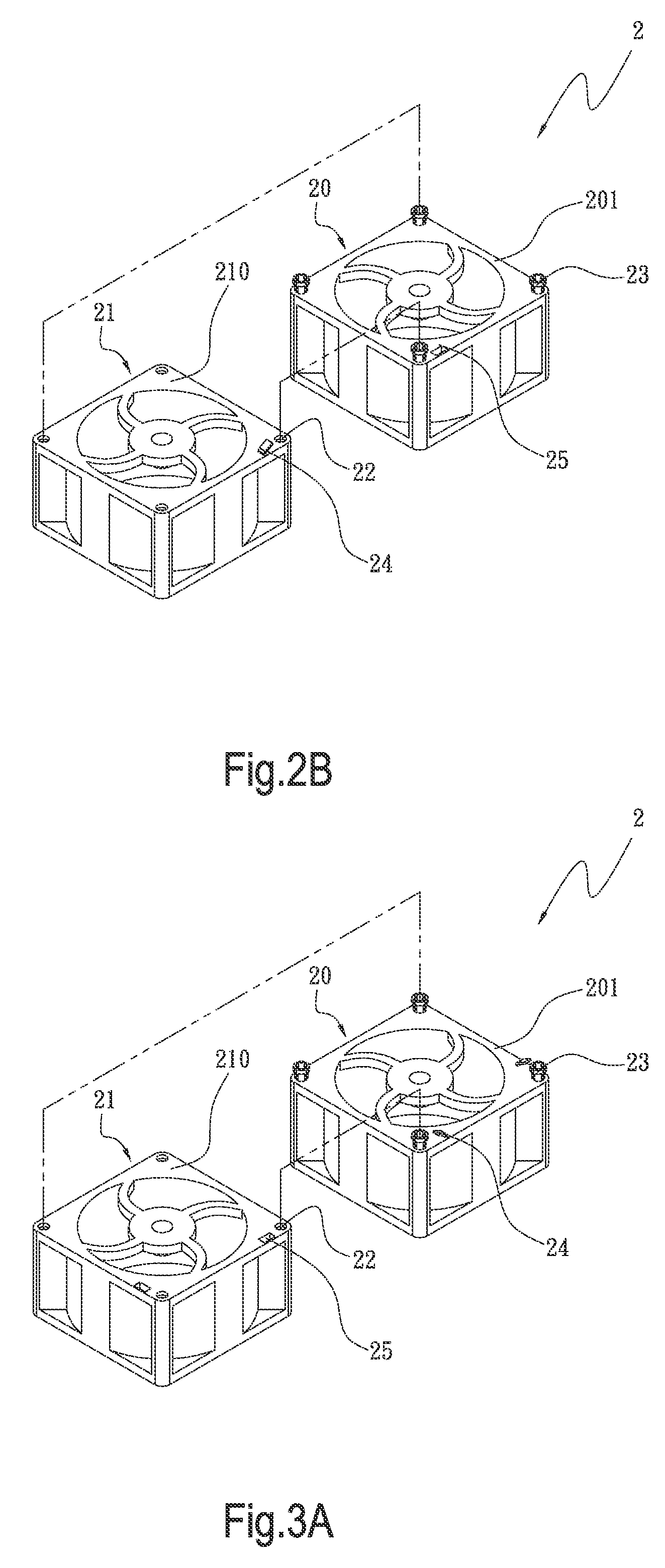 Anti-vibration serial fan structure