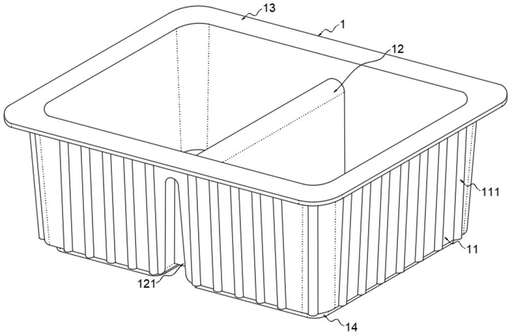 High-stiffness and difficult-to-break degradable environment-friendly lunch box and preparation method thereof