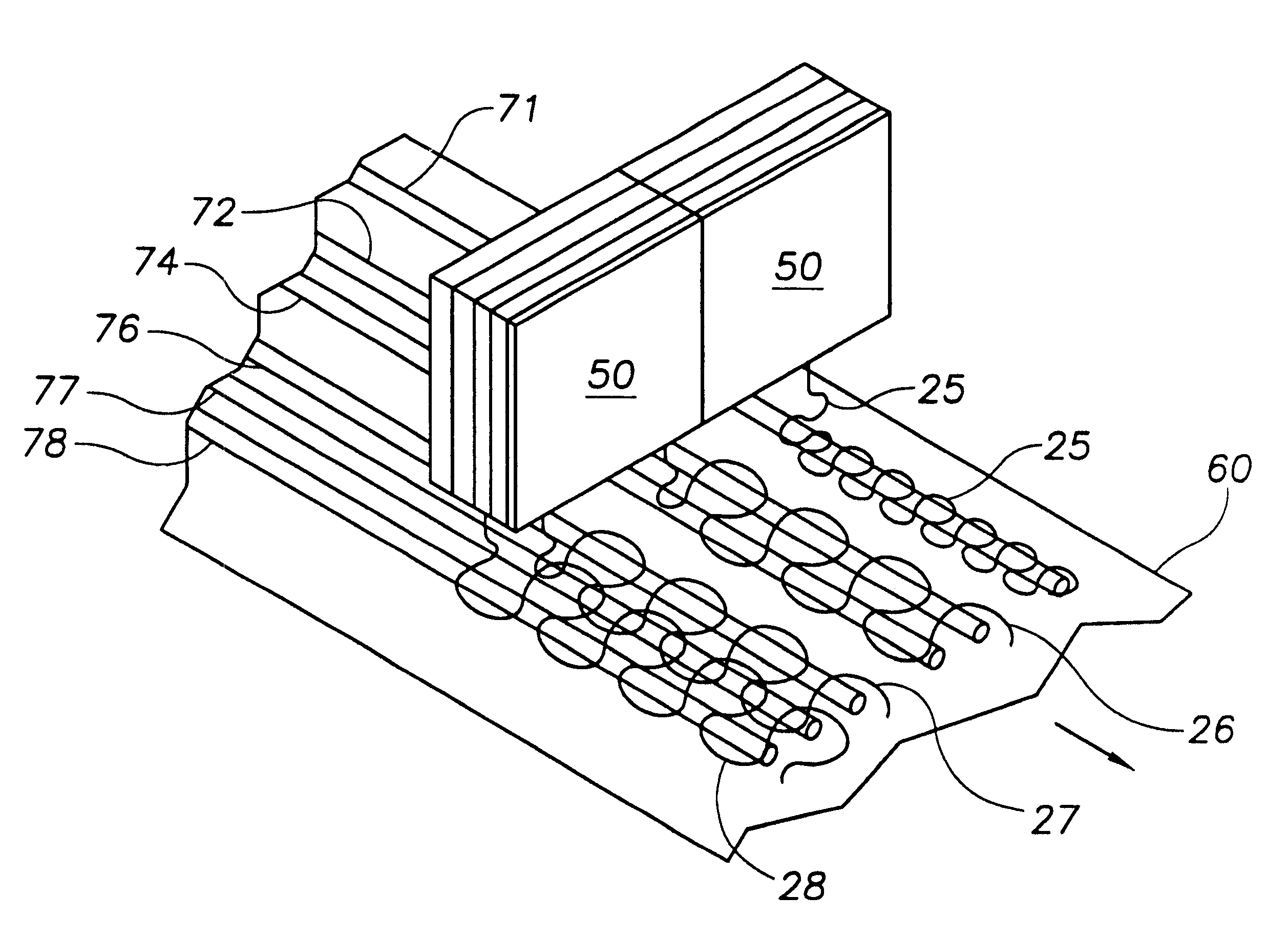 Omega spray pattern and method therefor