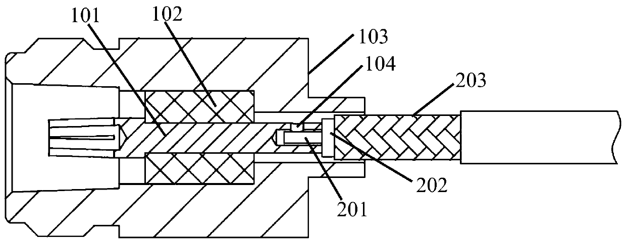 Radio-frequency connector joint and radio-frequency connector