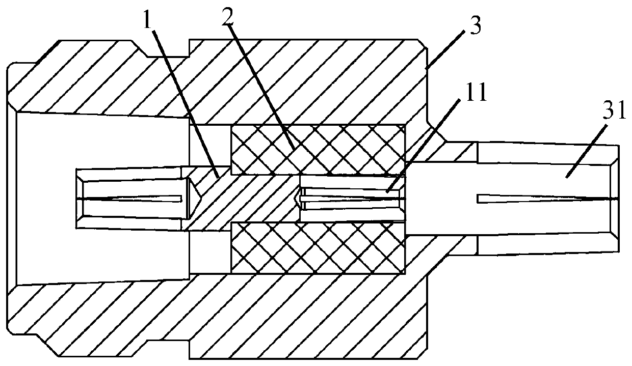 Radio-frequency connector joint and radio-frequency connector