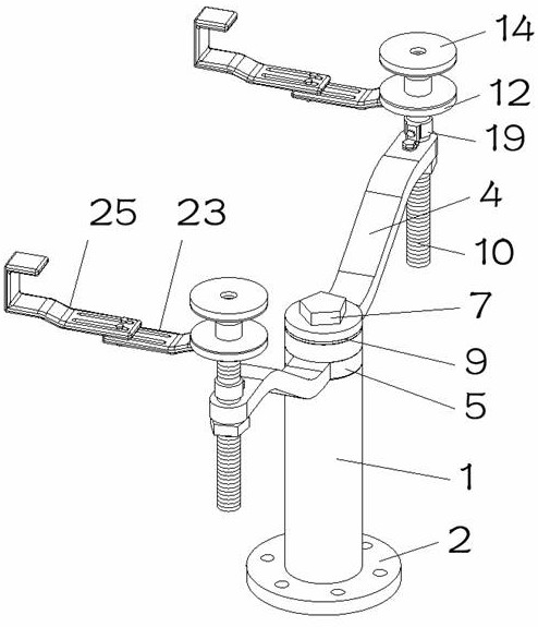 Auxiliary supporting and mounting mechanism for tempered glass