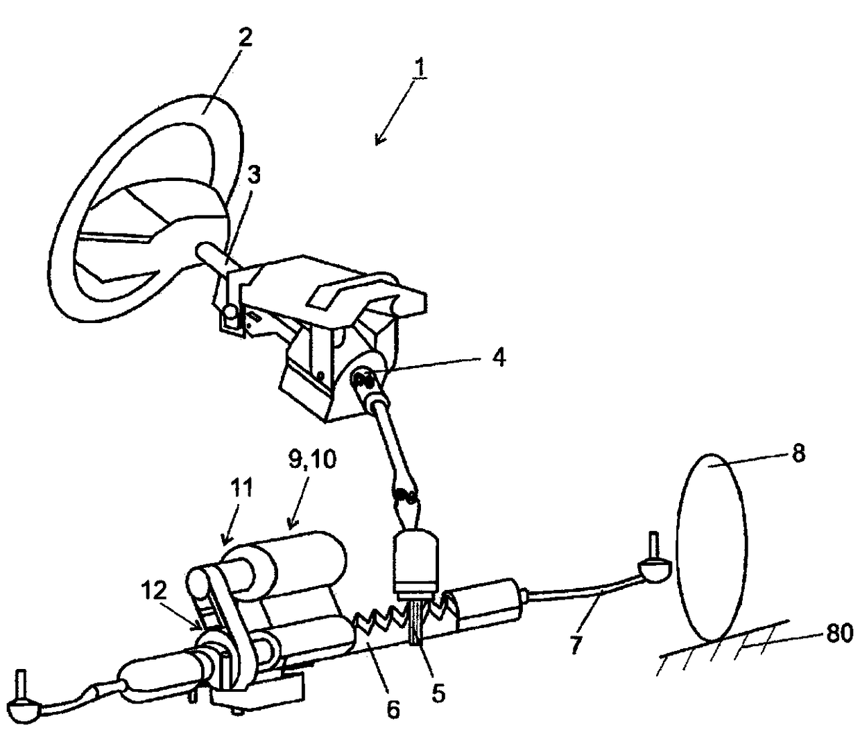 Ball screw drive of an electromechanical servo-assisted power steering system having integrated angular ball bearing and compensation for differing thermal expansion