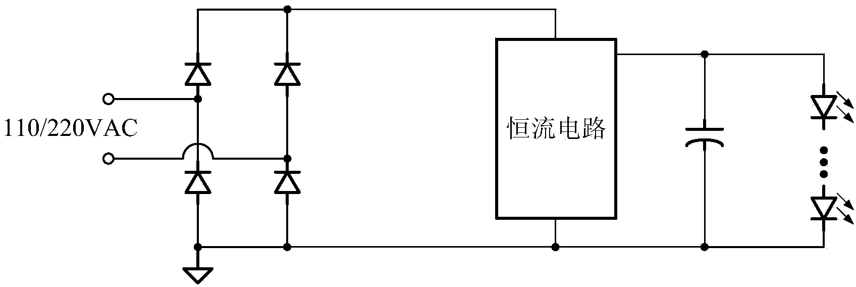 Self-adaptation LED current ripple canceling circuit