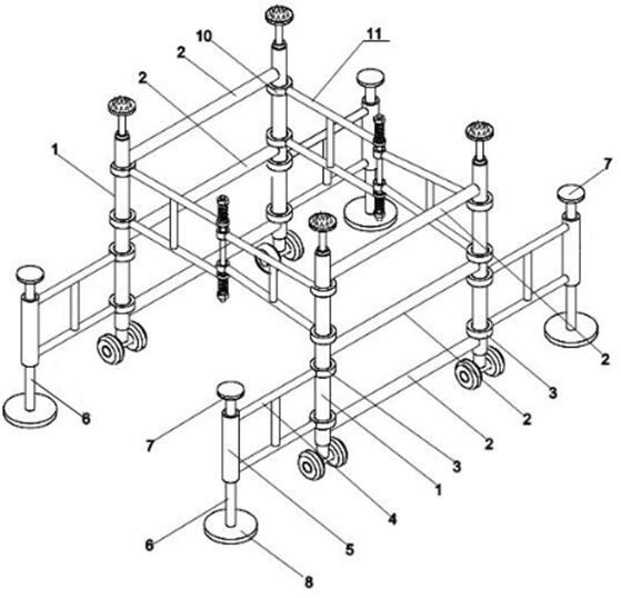 A construction protection frame for structural columns on the edge of a building