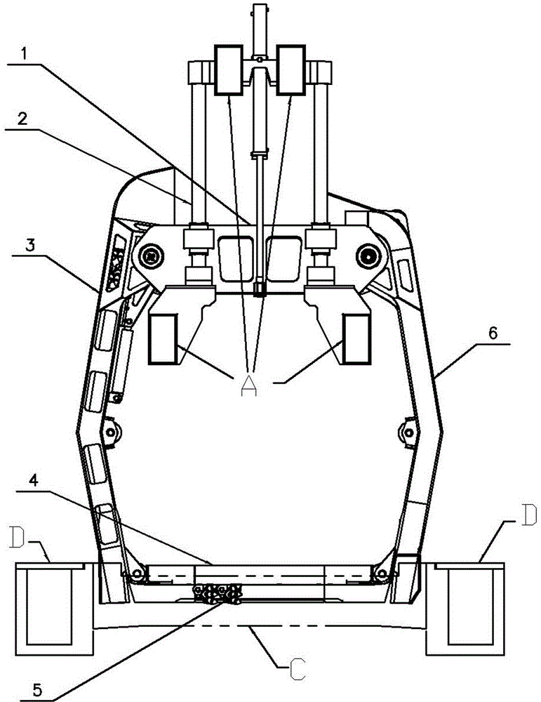 Excavation device suitable for operation on narrow operation face of railway tunnel