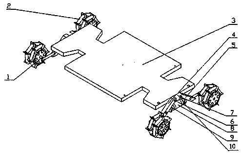 Four-wheeled manned lunar rover adjustable suspension