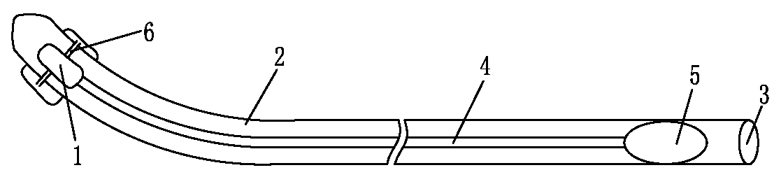 Leading-in device for giving tracheal cannula through laryngeal mask