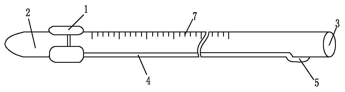 Leading-in device for giving tracheal cannula through laryngeal mask