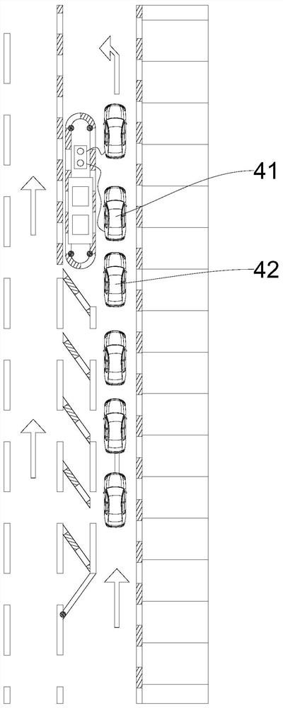 Lane-type intelligent vehicle queuing system and lane type charging station