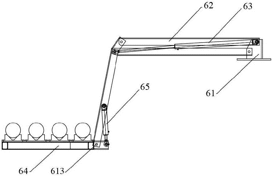 Cabin opening type ammunition decomposition truck