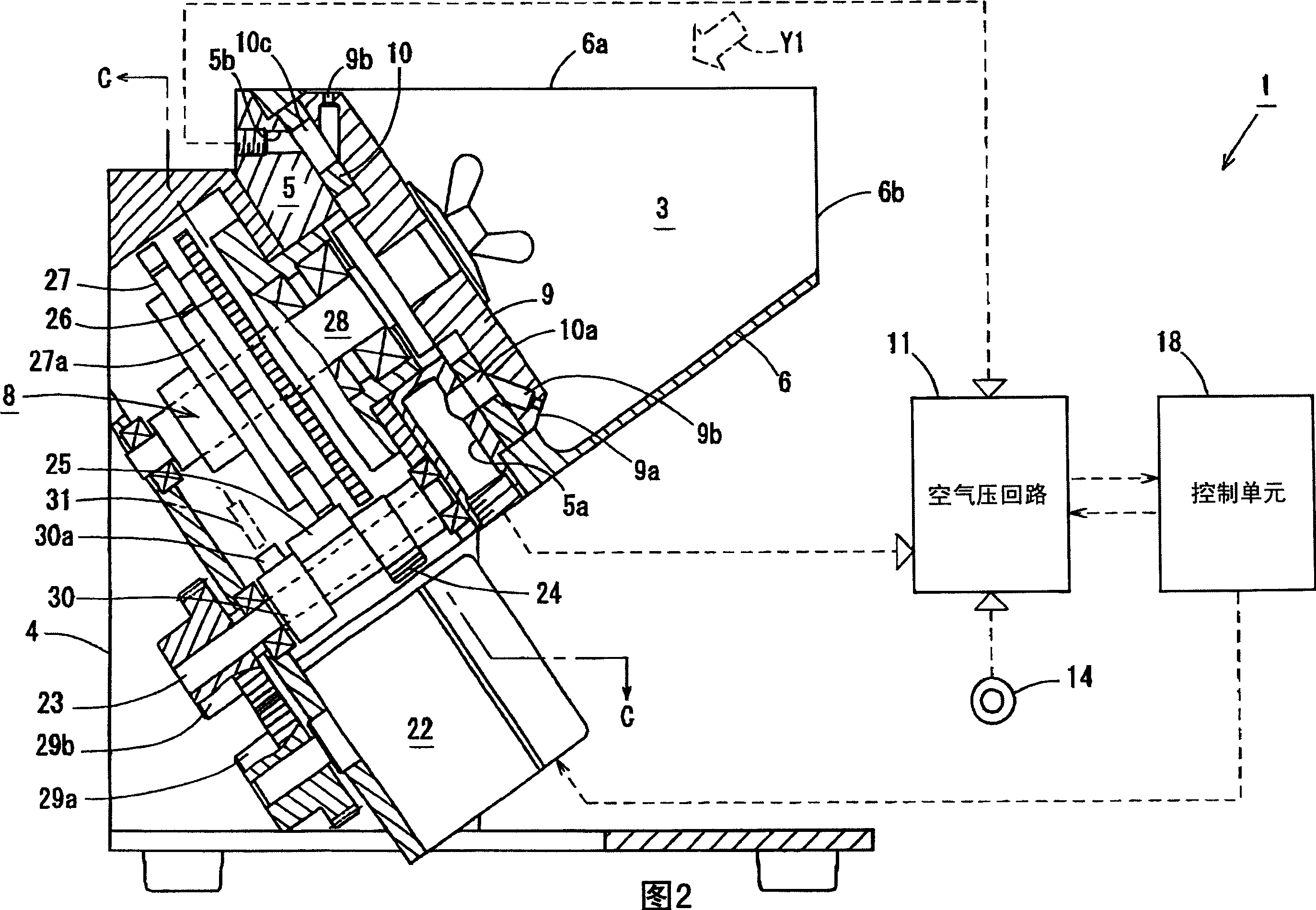 Separating  and feeding device with head stick