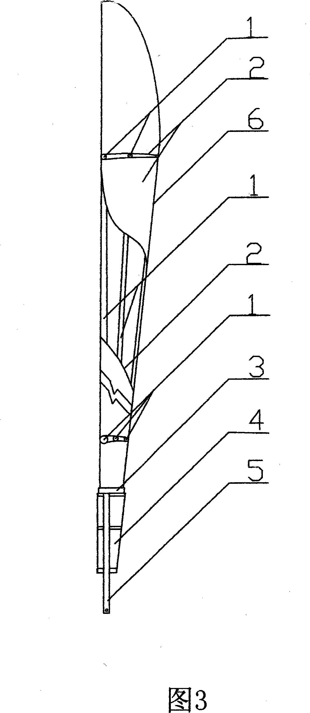 Inflatable skeleton structure blade