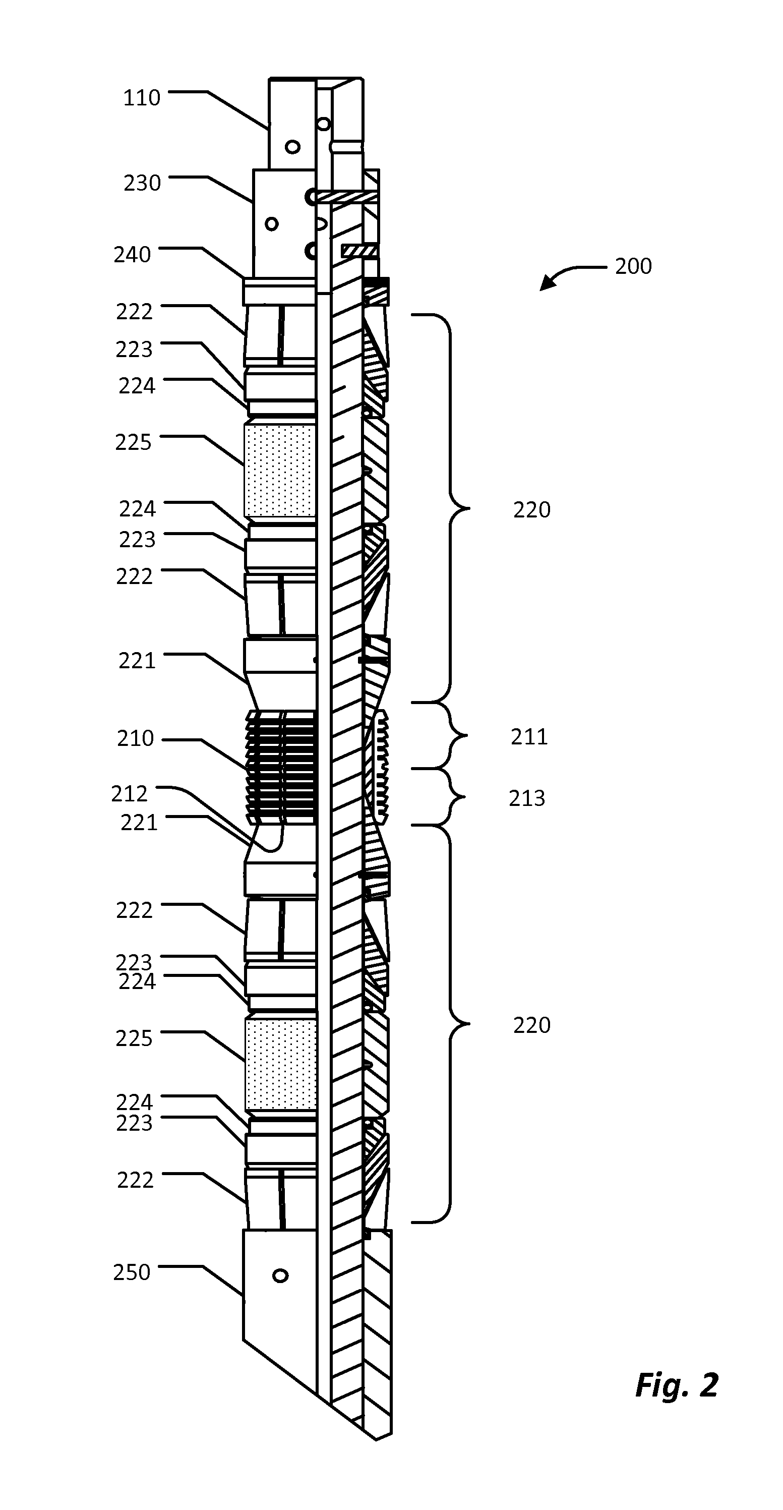 Composite downhole tool with reduced slip volume