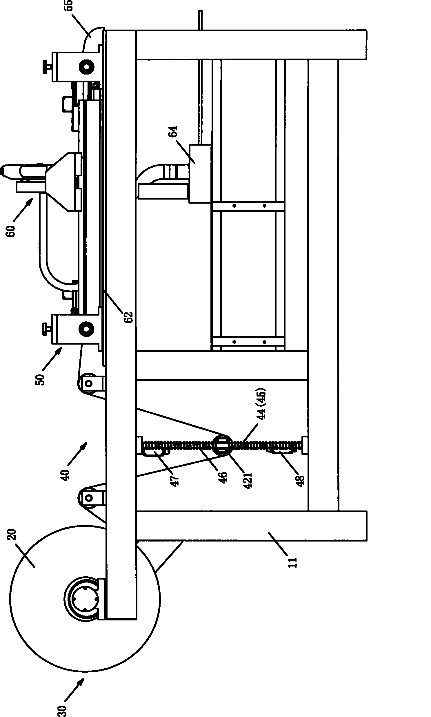 Laser cutting device of power battery pole piece