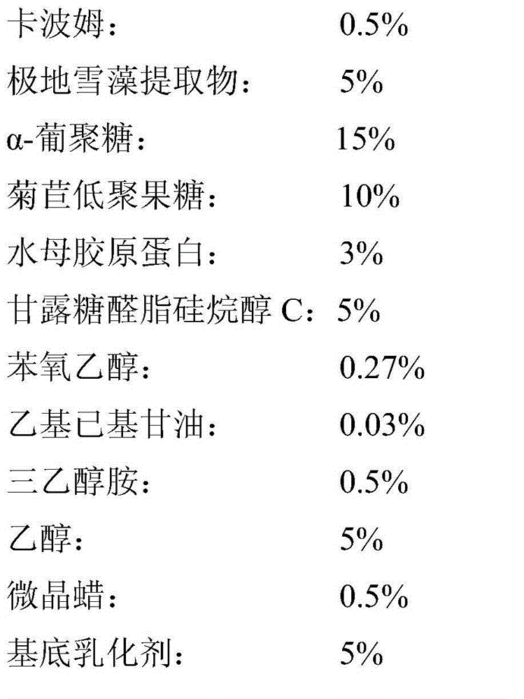 Chlamydomonus nivalis cream and preparing method thereof