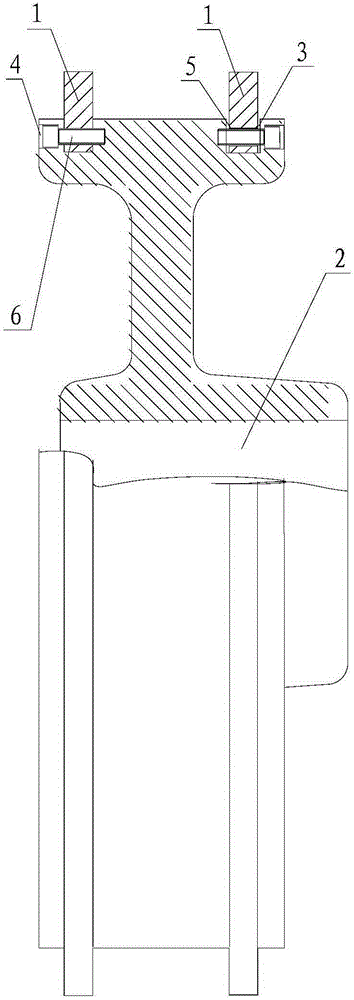 Repair method for flanged wheel and repaired flanged wheel