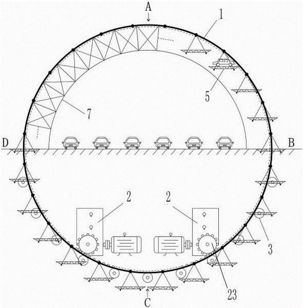 Arc-shaped lifting machine capable of ascending and descending as parking lot