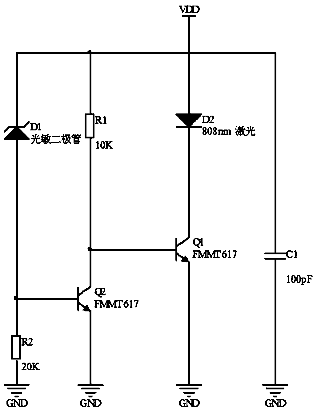 Driving circuit of laser module of level meter