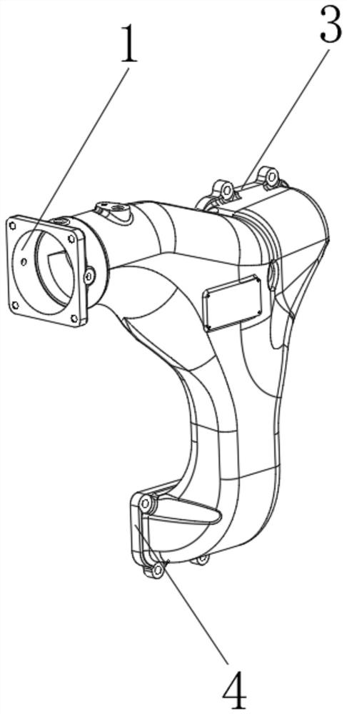 Gas inlet pipe structure of V-shaped engine