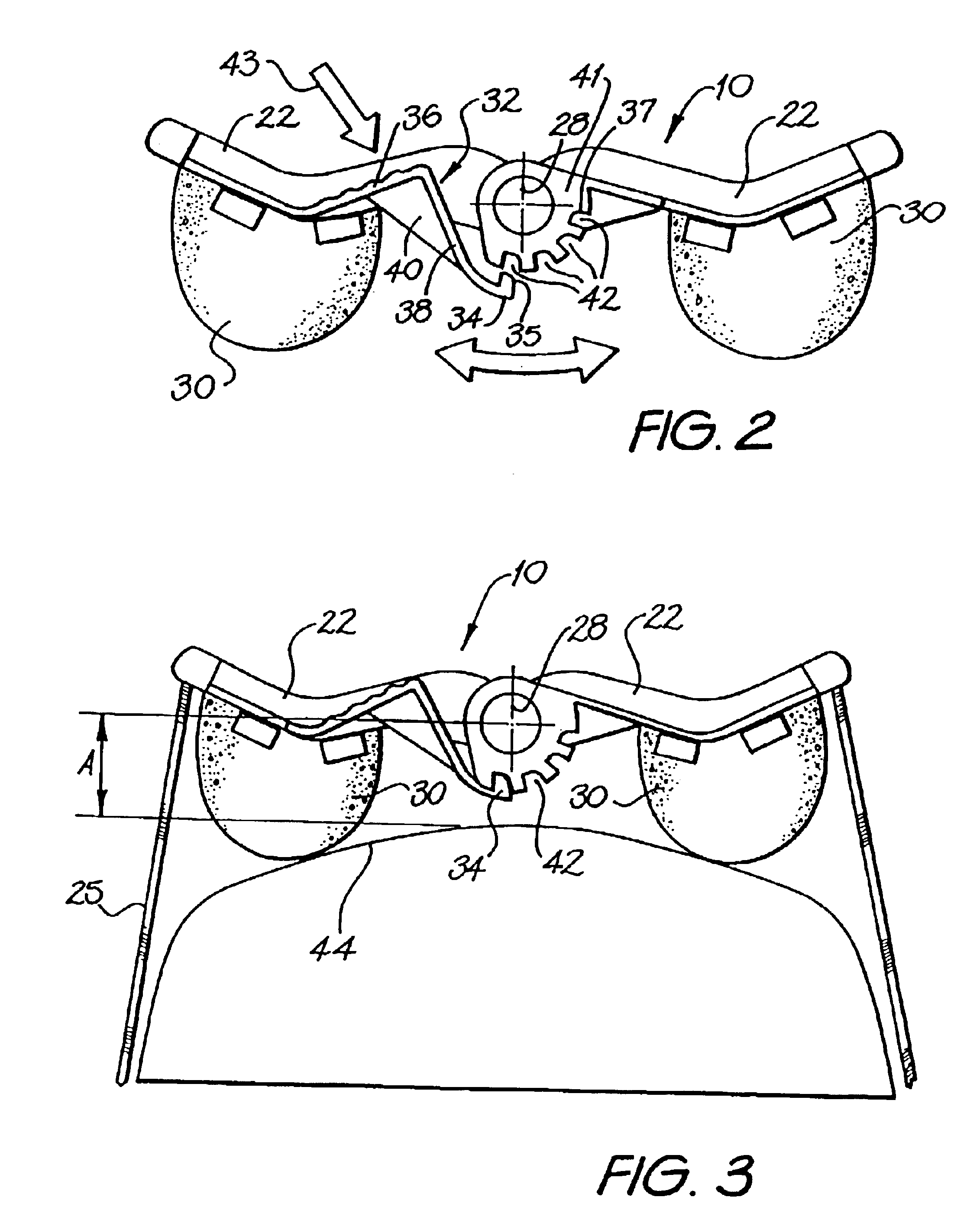 Forehead support for a facial mask