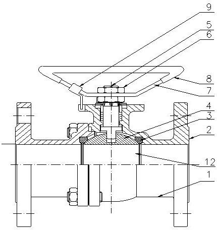 Oval hand wheel ball valve with self-locking limiting device