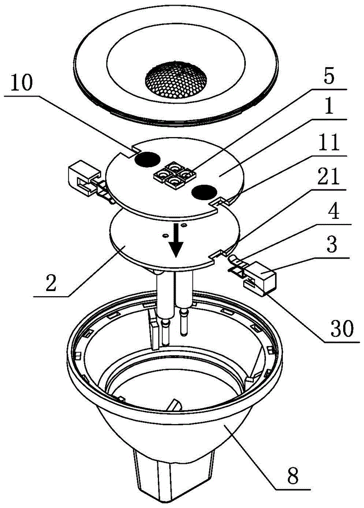 Double-sided substrate for led lighting and led lighting device