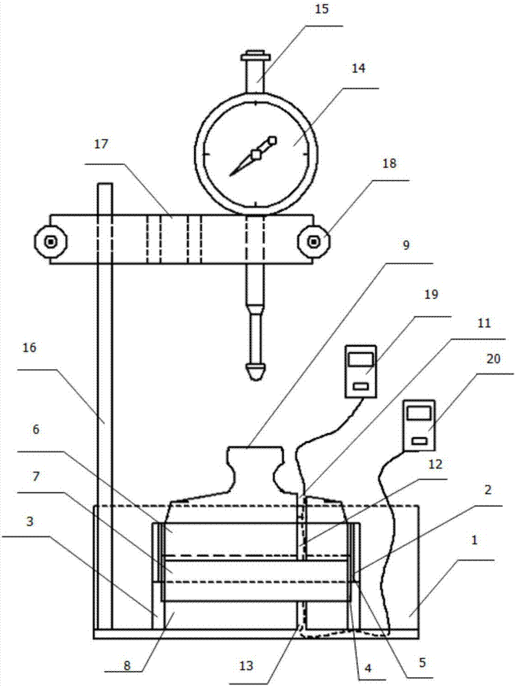 Device for testing salt expansion characteristic of salinized soil