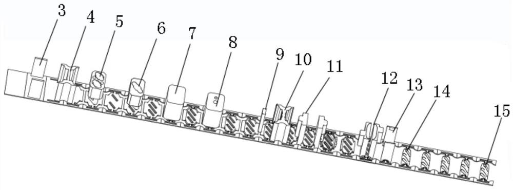 Continuous forging and pressing die for safety belt guide ring