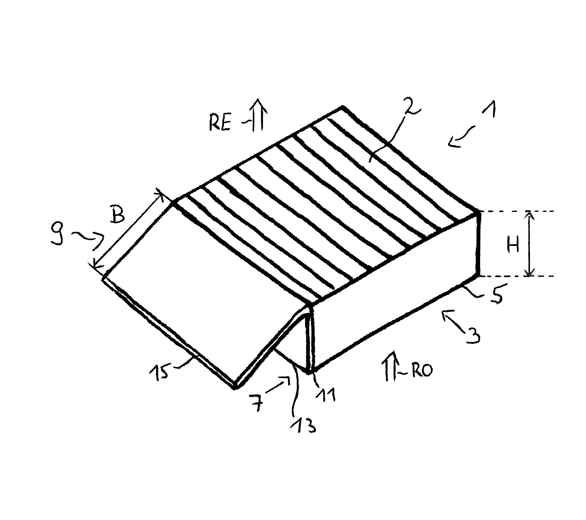 Interior air filter, filter holder and filter arrangement