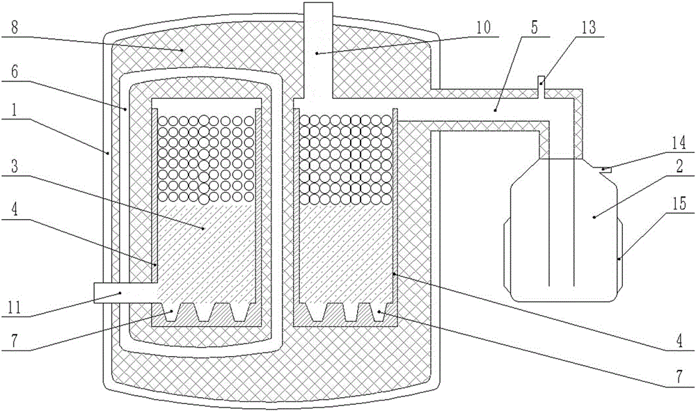 Vacuum reduction furnace for electromagnetic induction heating melting reduction of magnesium metal