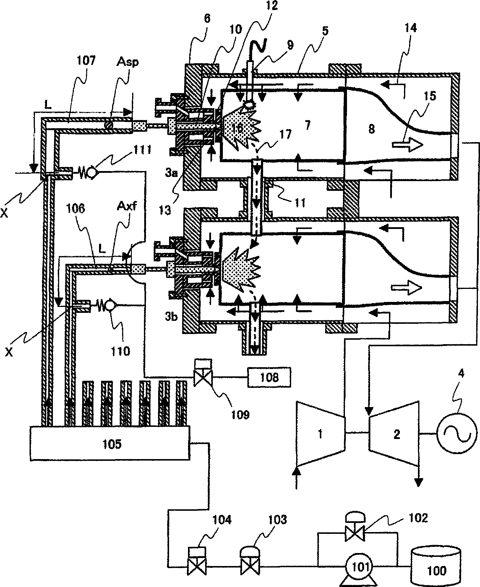 Combusting system, remodeling method for combusting system, and fuel injection method for combusting system