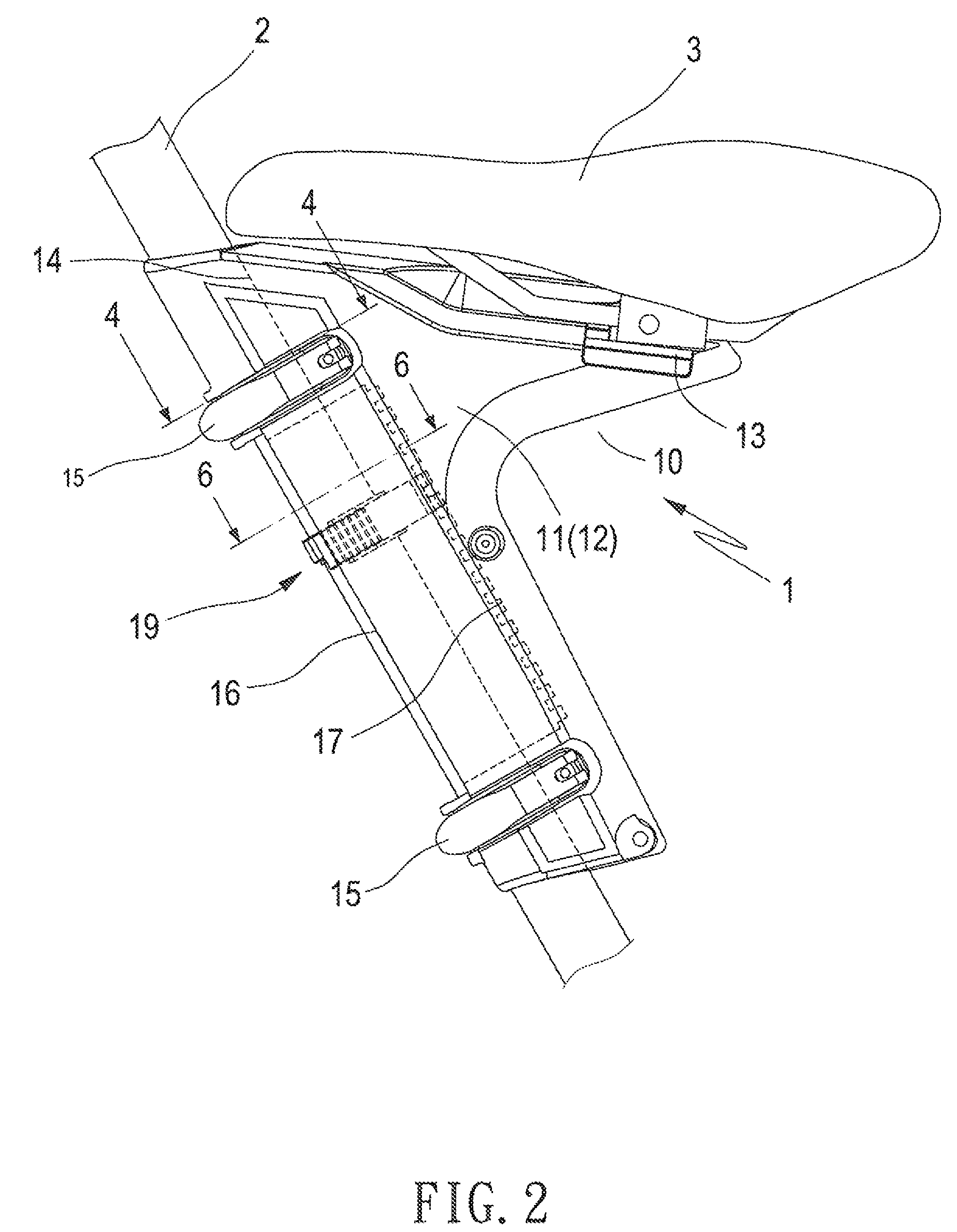 Saddle adjusting device