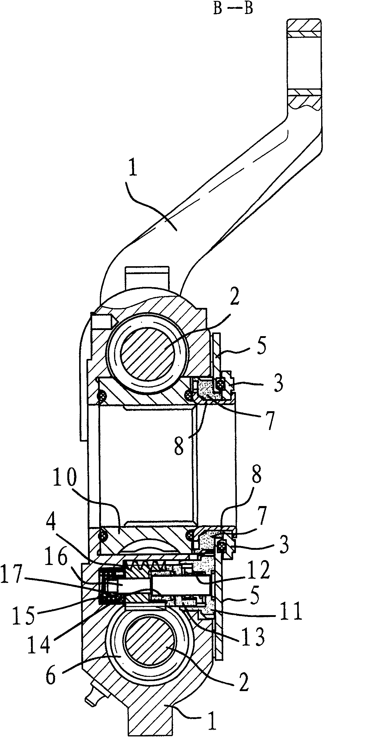 Automatic brake gap regulating arm for automobile