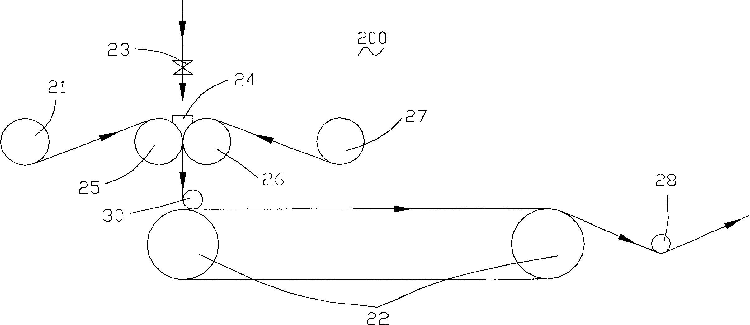 Process and device for forming and producing self-adhesive water-proof coiled material