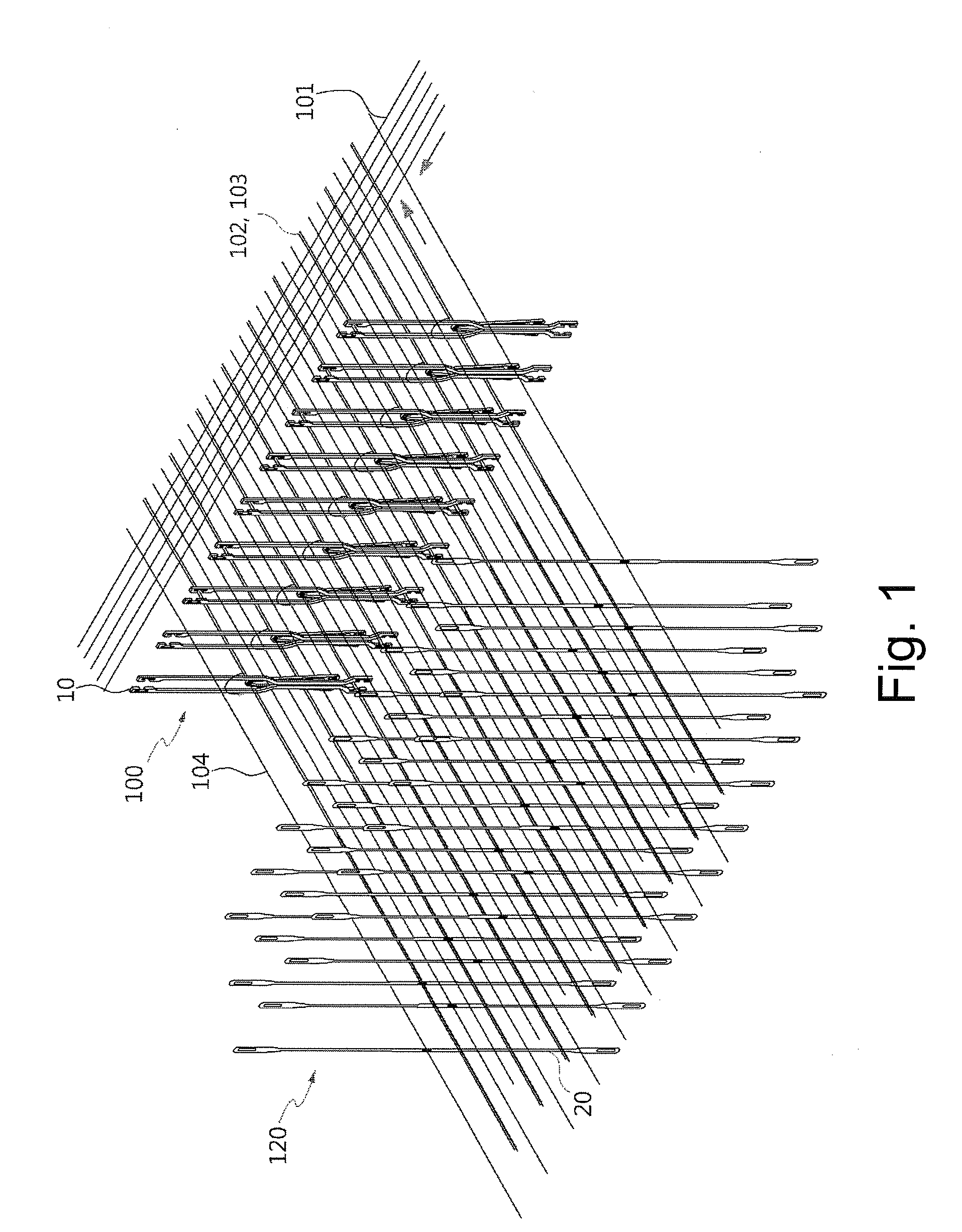 Loom for weaving fabric with two types of tissue, shoe upper woven using the same, and shoe