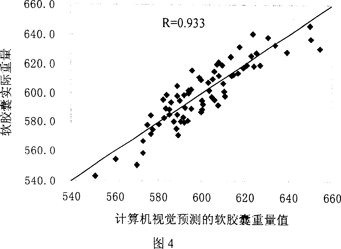 Online detecting device and method based on computer vision for soft capsule quality