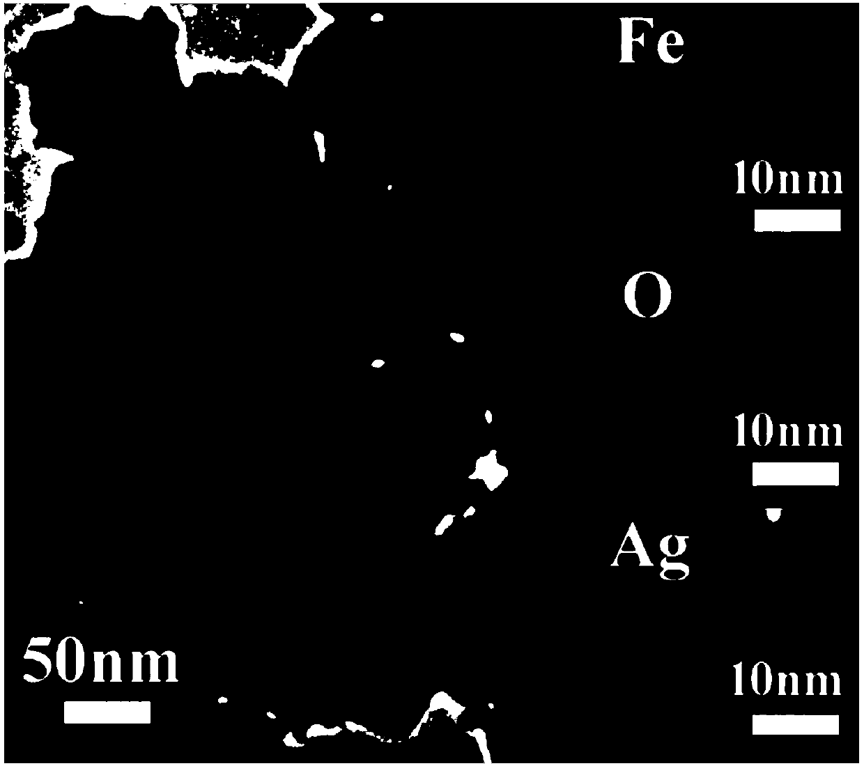 High-saturation-magnetization Fe3O4-Ag composite material and preparation method thereof