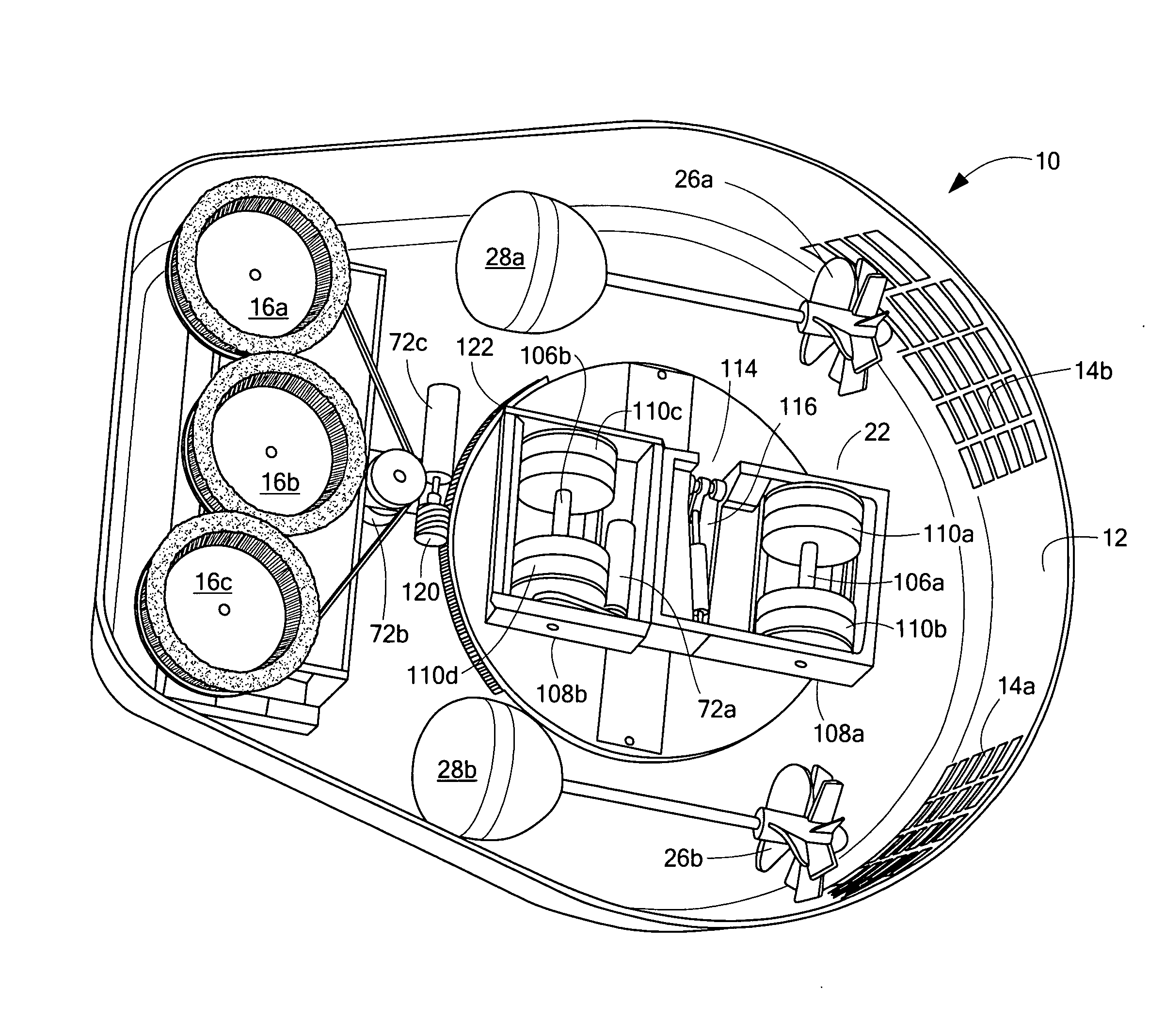 Hull robot steering system