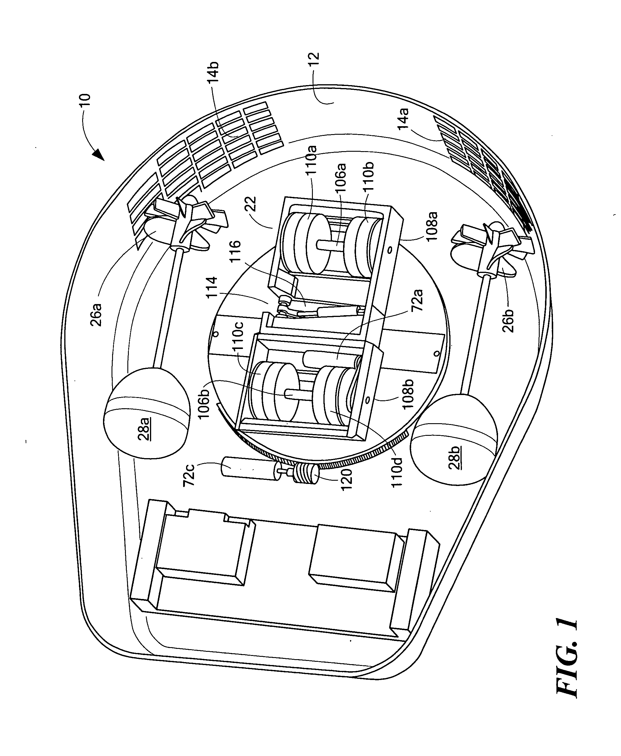 Hull robot steering system