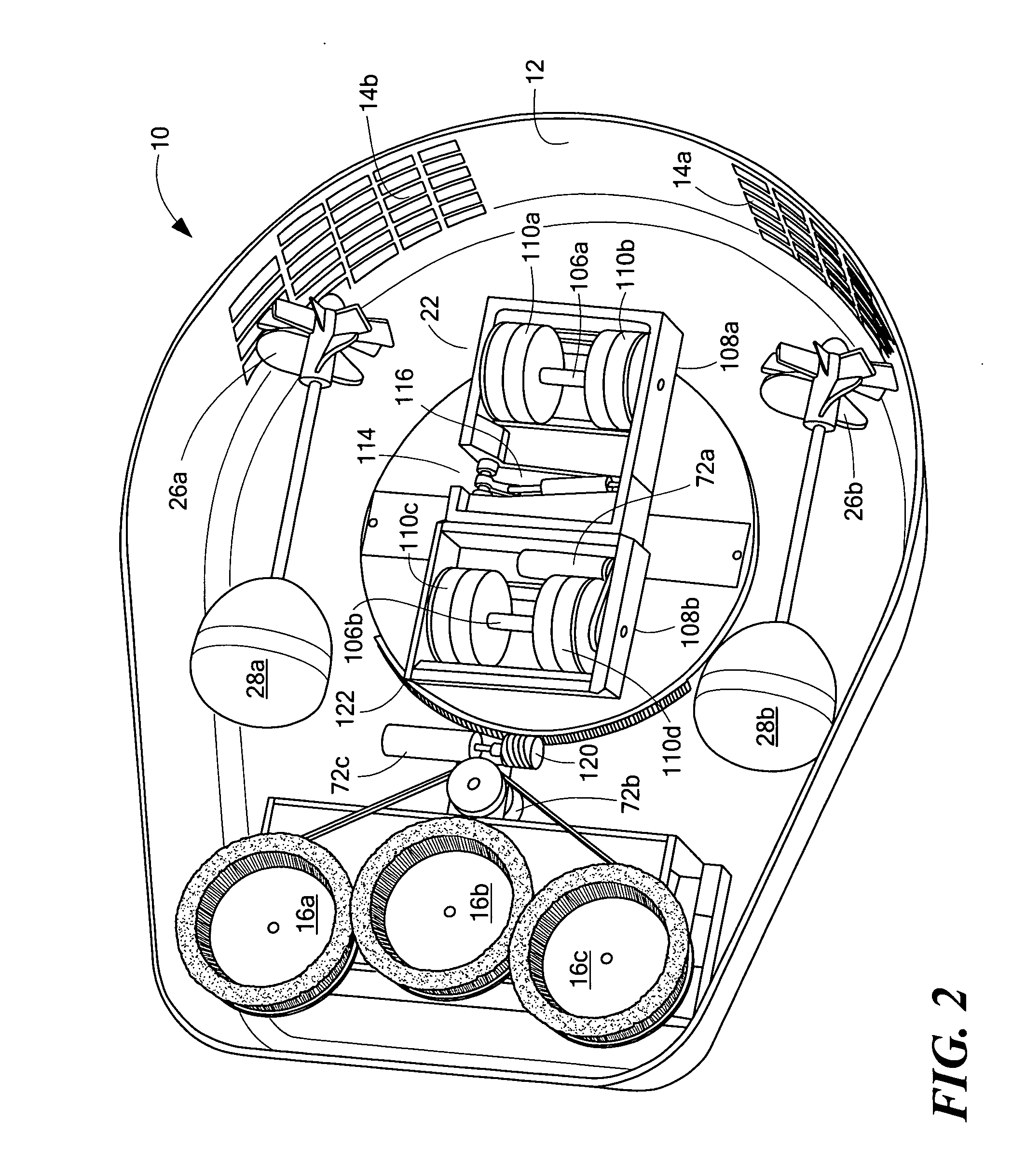 Hull robot steering system