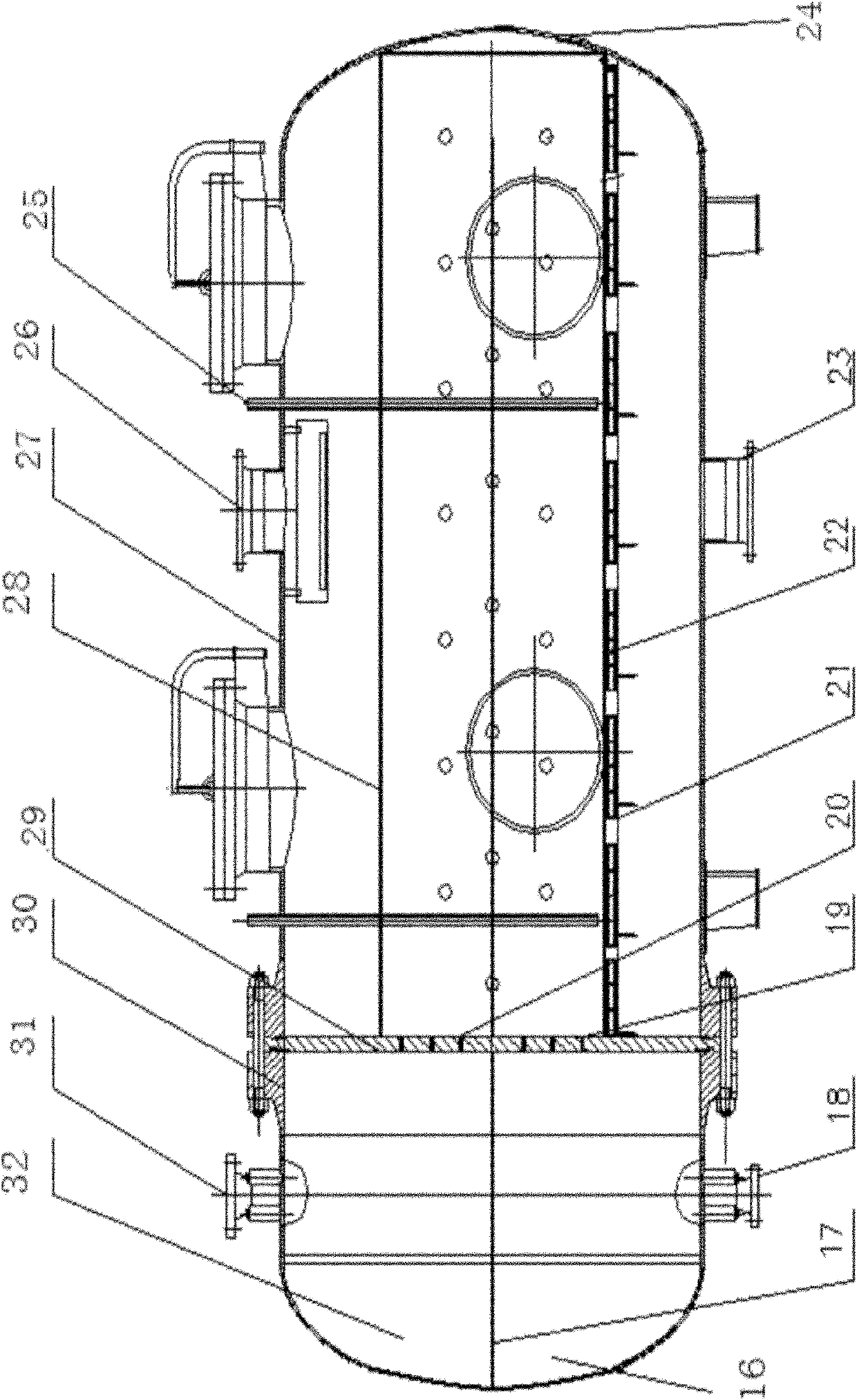 Inner cooling type direct oxidation recycling method and recycling device of sulfur