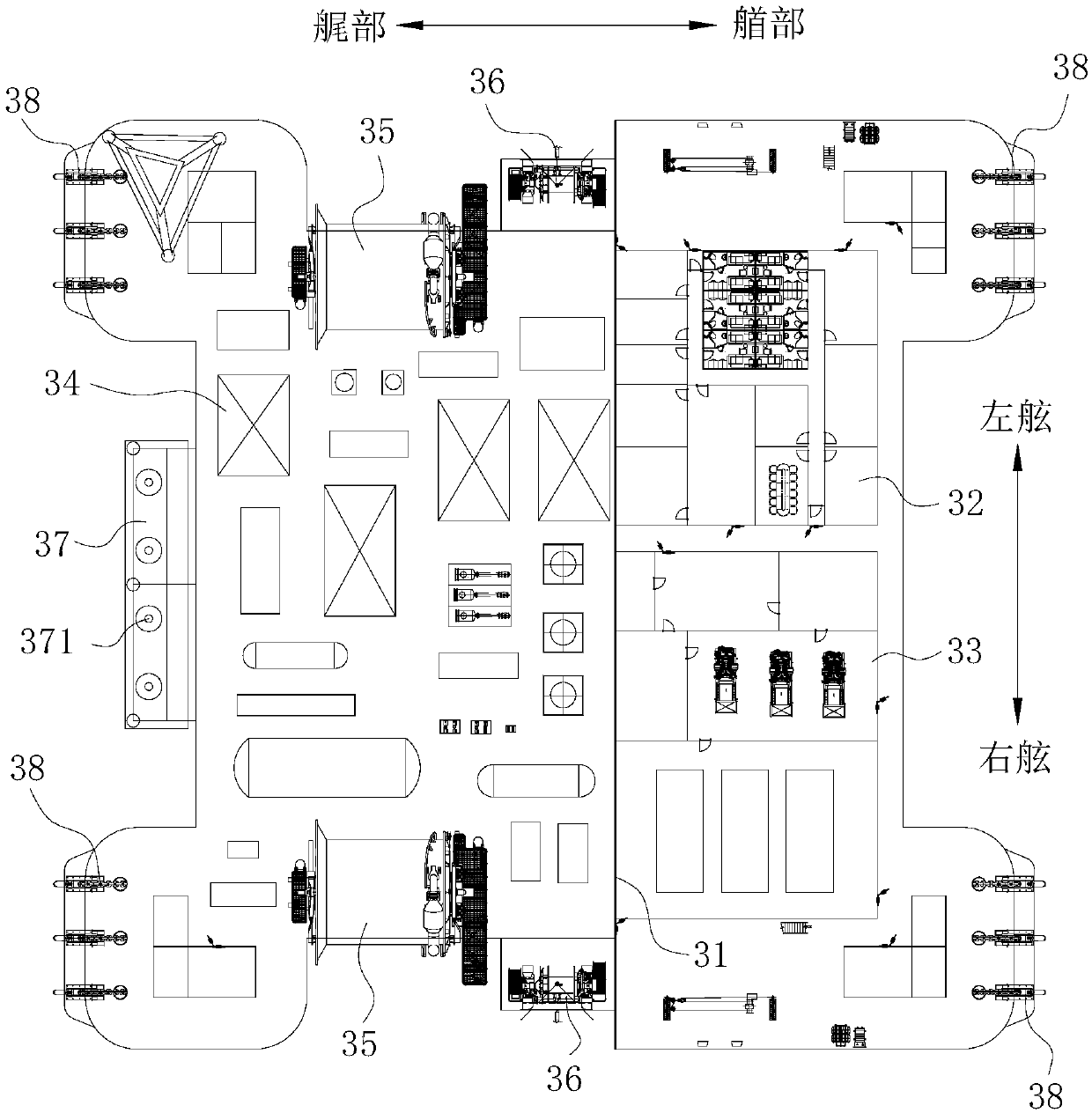 Small semi-submersible production oil storage platform