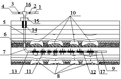 A method for extracting coalbed methane from the complex old goaf area formed by the lower knife column method